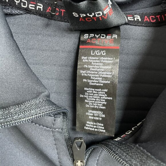 NEW Spyder Active Men's L Full-Zip Hoodie Sweatshirt Dark Gray Scuba - Picture 7 of 9